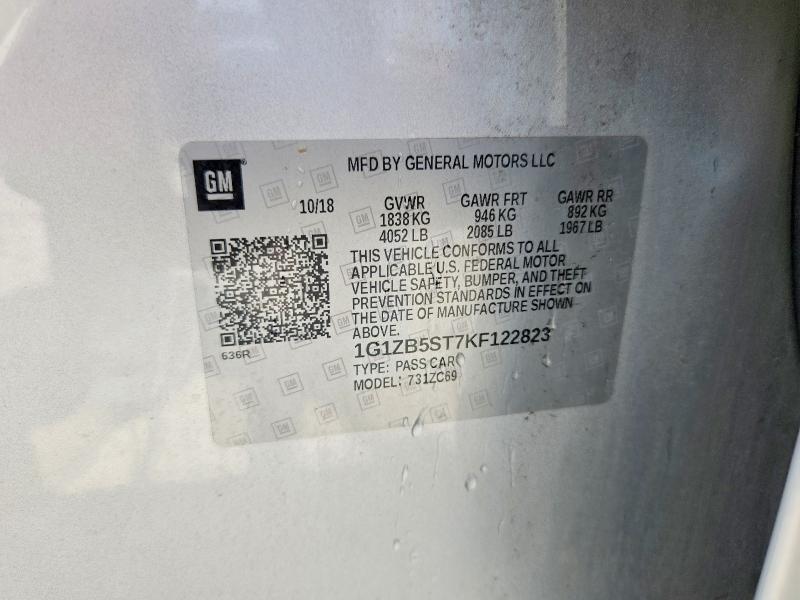 Auction sale of the 2019 Chevrolet Malibu, vin: 1G1ZB5ST7KF122823, lot number: 58751086