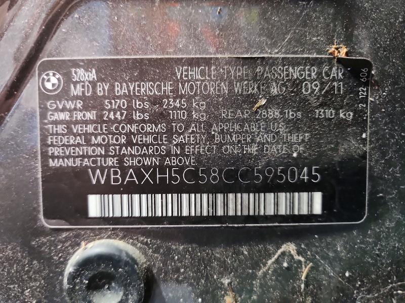 Продажа на аукционе авто 2012 Bmw 528, vin: WBAXH5C58CC595045, номер лота: 56080196