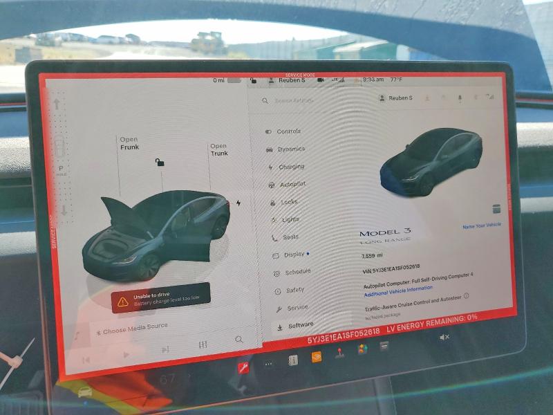 Aukcja sprzedaży 2025 Tesla Model 3, vin: 5YJ3E1EA1SF052618, numer aukcji: 59148346