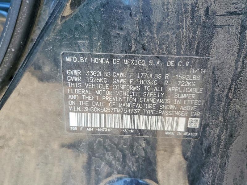 58815846 :رقم المزاد ، 3HGGK5G57FM754737 vin ، 2015 Honda Fit مزاد بيع