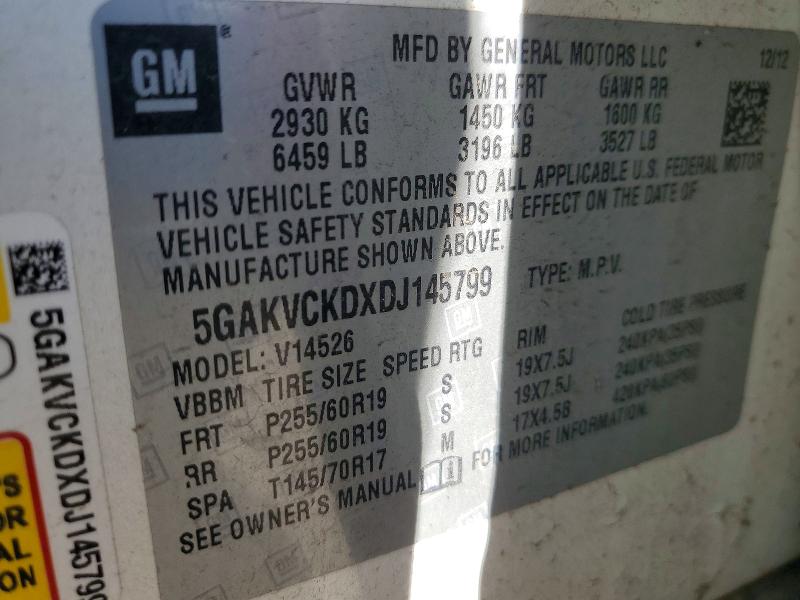 Продаж на аукціоні авто 2013 Buick Enclave, vin: 5GAKVCKDXDJ145799, номер лоту: 55625976