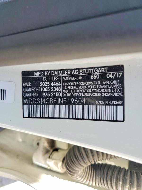 Aukcja sprzedaży 2018 Mercedes-benz Cla, vin: WDDSJ4GB8JN519604, numer aukcji: 56105226