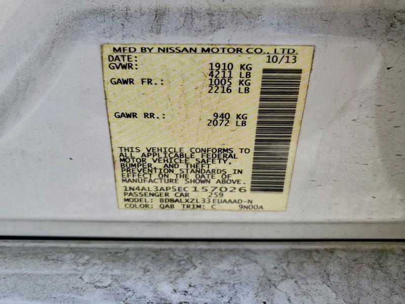 2014 Nissan Altima მანქანა იყიდება აუქციონზე, vin: 1N4AL3AP5EC157026, აუქციონის ნომერი: 52401976