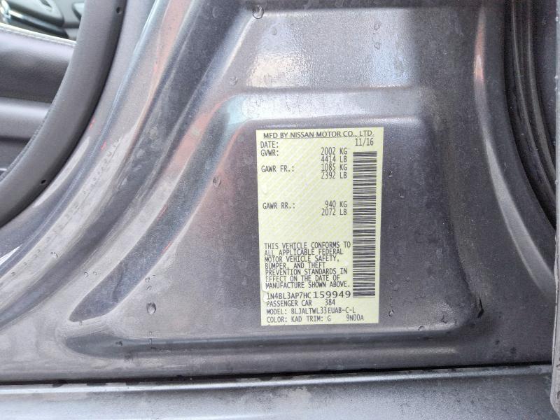 Продажа на аукционе авто 2017 Nissan Altima, vin: 1N4BL3AP7HC159949, номер лота: 57826746