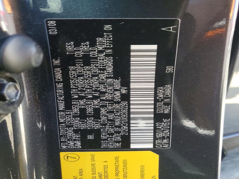 58584216 :رقم المزاد ، 2T2GK31UX9C062290 vin ، 2009 Lexus Rx مزاد بيع