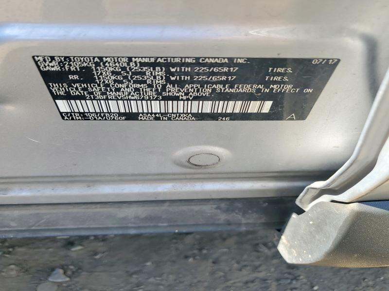 2017 Toyota Rav4 მანქანა იყიდება აუქციონზე, vin: 2T3BFREV5HW679173, აუქციონის ნომერი: 56275966
