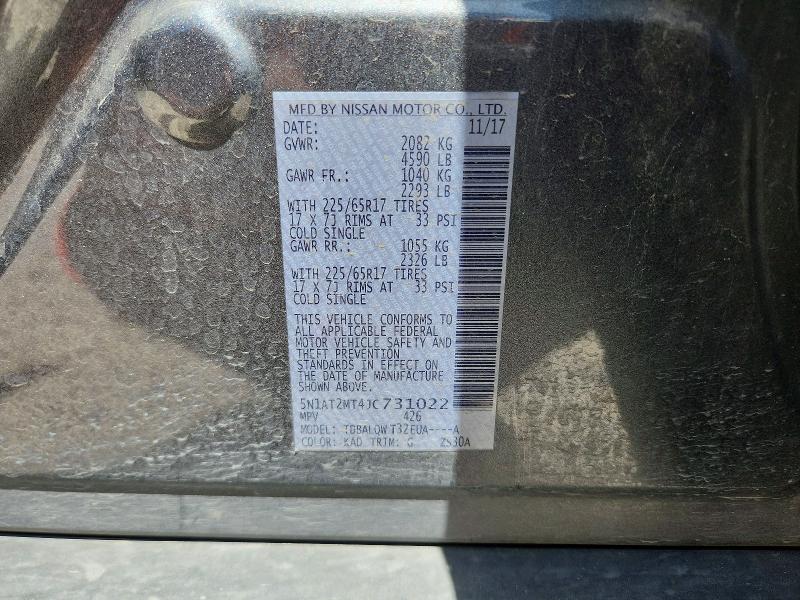Aukcja sprzedaży 2018 Nissan Rogue, vin: 5N1AT2MT4JC731022, numer aukcji: 56942556