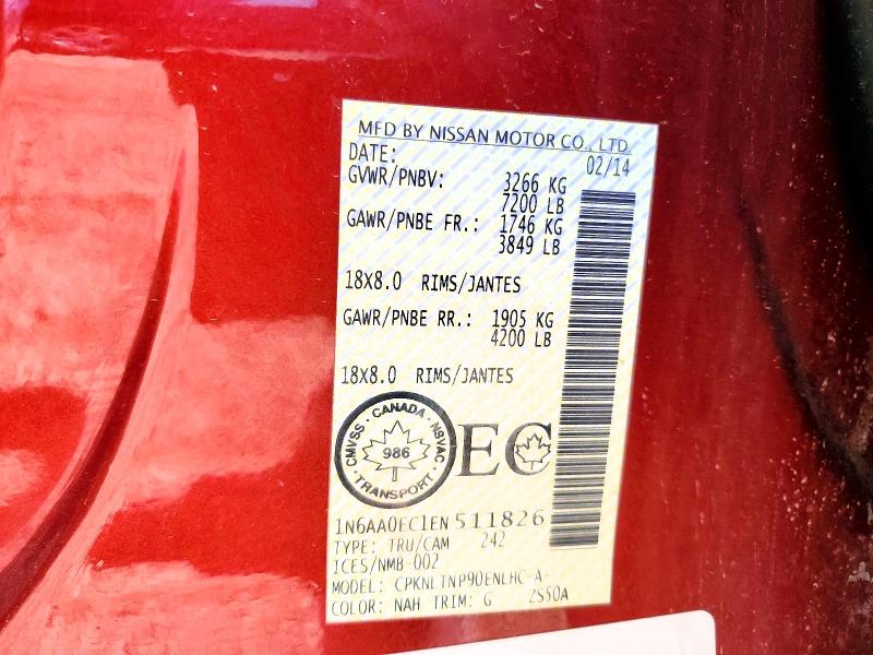 Aukcja sprzedaży 2014 Nissan Titan, vin: 1N6AA0EC1EN511826, numer aukcji: 56444616