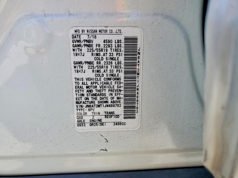 Продажа на аукционе авто 2018 Nissan Rogue, vin: JN8AT2MT1JW489782, номер лота: 57485626