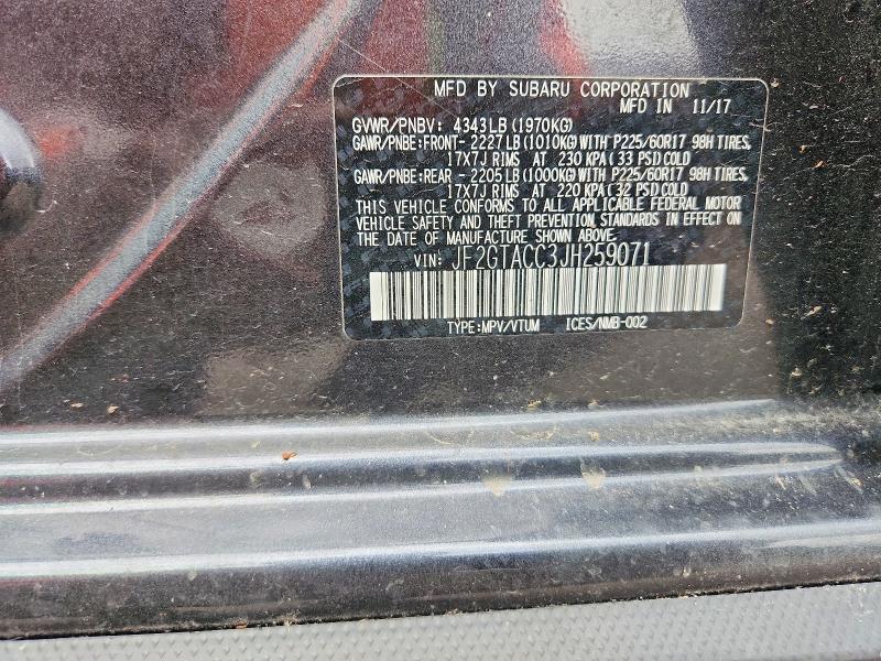 Продаж на аукціоні авто 2018 Subaru Crosstrek, vin: JF2GTACC3JH259071, номер лоту: 56660486