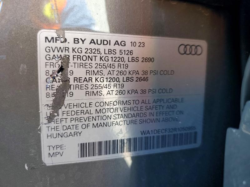 Продаж на аукціоні авто 2024 Audi Q3, vin: WA1DECF32R1050955, номер лоту: 58982346