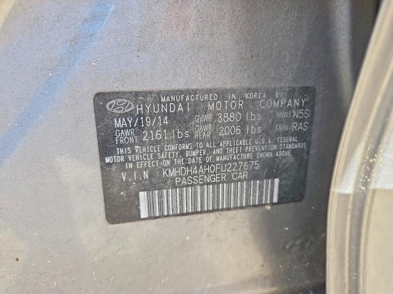 2015 Hyundai Elantra მანქანა იყიდება აუქციონზე, vin: KMHDH4AH0FU227675, აუქციონის ნომერი: 56140676