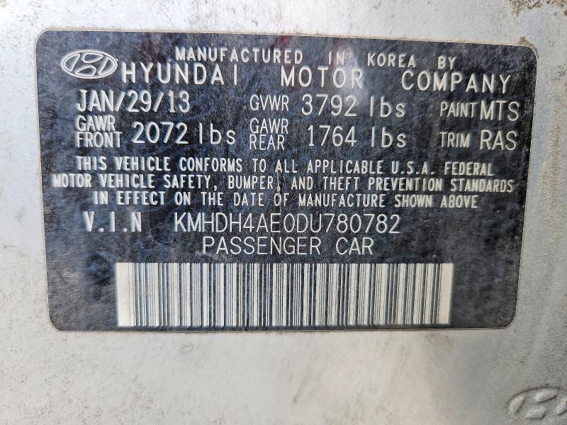 Продажа на аукционе авто 2013 Hyundai Elantra, vin: KMHDH4AE0DU780782, номер лота: 57403046