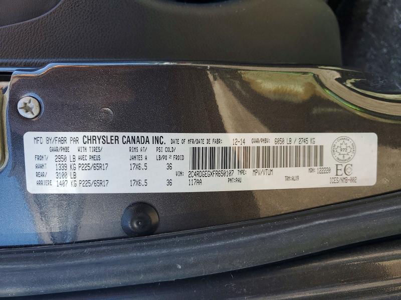 Продажа на аукционе авто 2015 Dodge Grand Caravan, vin: 2C4RDGEGXFR650107, номер лота: 57561146