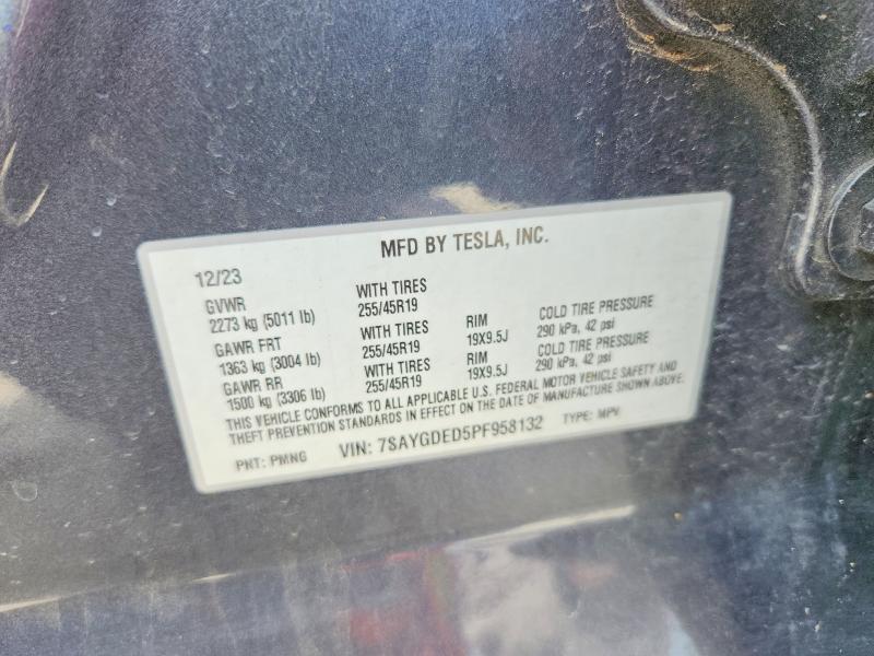 57586456 :رقم المزاد ، 7SAYGDED5PF958132 vin ، 2023 Tesla Model Y مزاد بيع