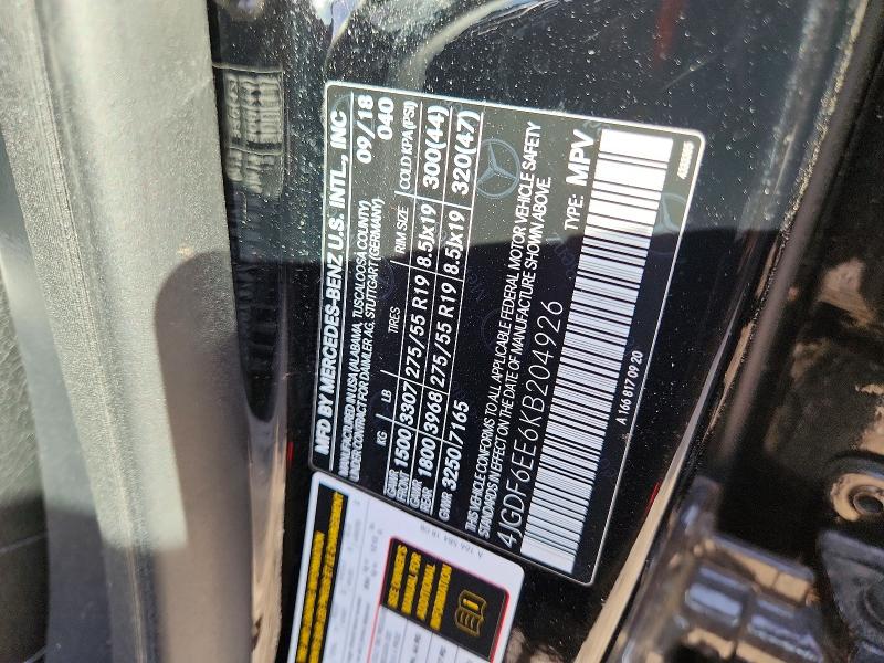 56300436 :رقم المزاد ، 4JGDF6EE6KB204926 vin ، 2019 Mercedes-benz Gls مزاد بيع