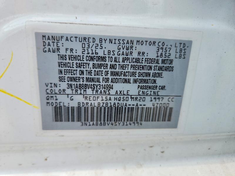Aukcja sprzedaży 2025 Nissan Sentra, vin: 3N1AB8BV4SY314994, numer aukcji: 58130226