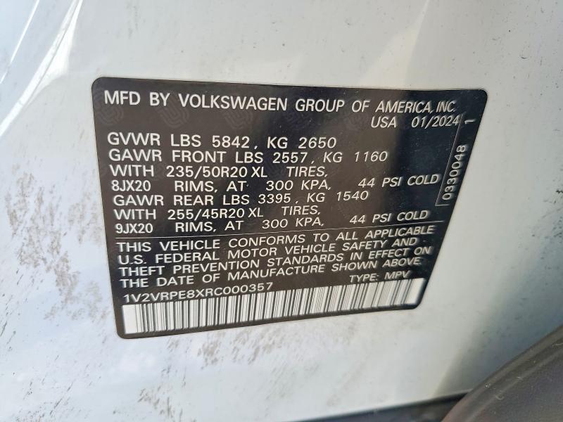 Aukcja sprzedaży 2024 Volkswagen Id.4, vin: 1V2VRPE8XRC000357, numer aukcji: 58662556