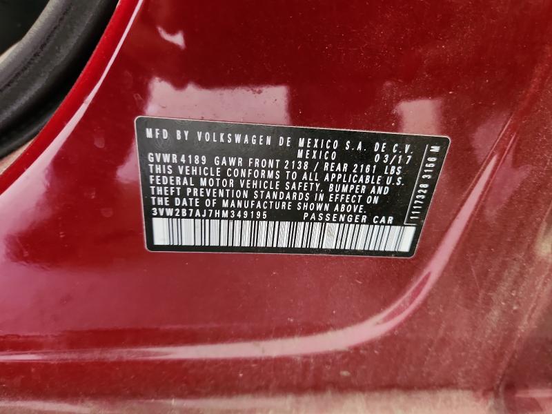 Продажа на аукционе авто 2017 Volkswagen Jetta, vin: 3VW2B7AJ7HM349195, номер лота: 57474306
