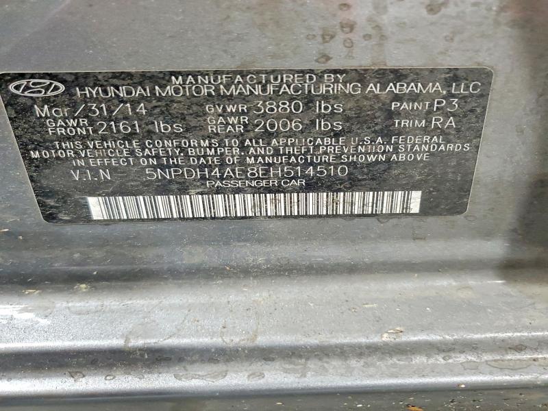 Продажа на аукционе авто 2014 Hyundai Elantra, vin: 5NPDH4AE8EH514510, номер лота: 59224746