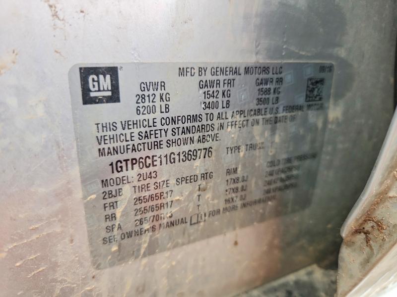 56338406 :رقم المزاد ، 1GTP6CE11G1369776 vin ، 2016 Gmc Canyon مزاد بيع
