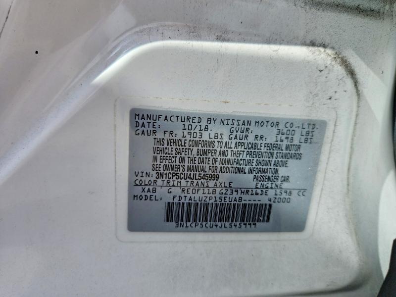Продажа на аукционе авто 2018 Nissan Kicks, vin: 3N1CP5CU4JL545999, номер лота: 58424086