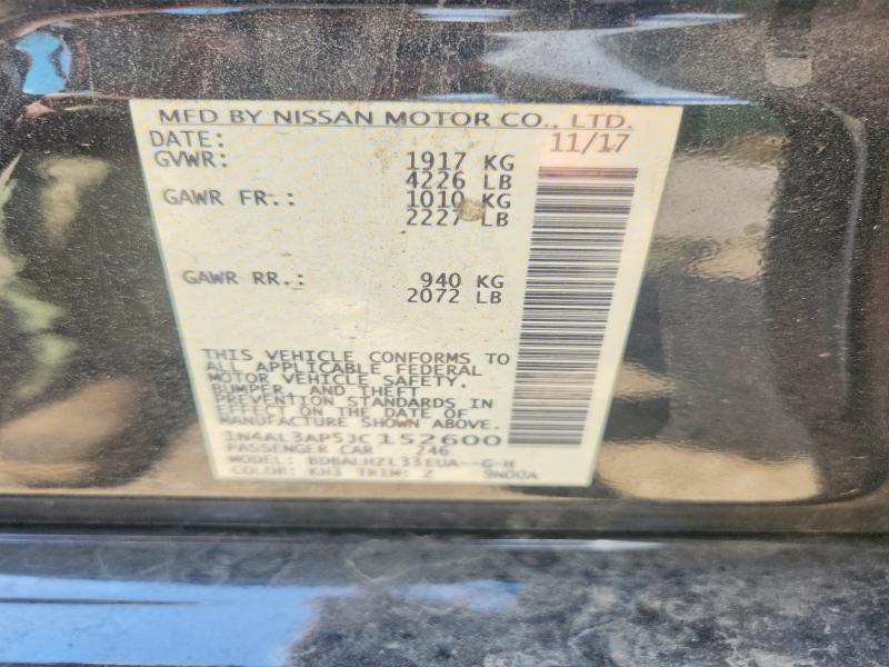 59118686 :رقم المزاد ، 1N4AL3AP5JC152600 vin ، 2018 Nissan Altima مزاد بيع