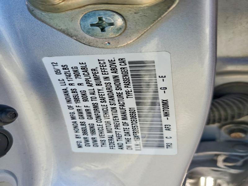 Продаж на аукціоні авто 2012 Honda Civic 4d Lx, vin: 19XFB2E57CE065931, номер лоту: 56072386