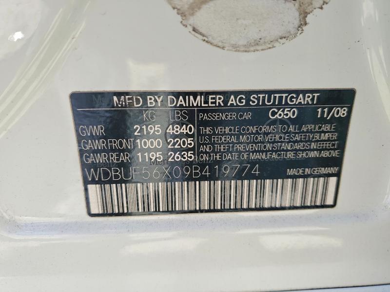 2009 Mercedes-benz E მანქანა იყიდება აუქციონზე, vin: WDBUF56X09B419774, აუქციონის ნომერი: 56854226
