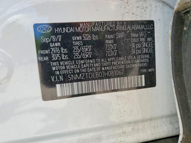 Продаж на аукціоні авто 2018 Hyundai Santa Fe Sport, vin: 5NMZTDLB0JH081067, номер лоту: 58333166