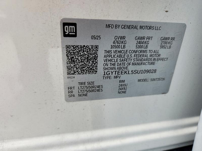 57069926 :رقم المزاد ، 1GYTEEKL5SU109028 vin ، 2025 Cadillac Escalade Iq مزاد بيع