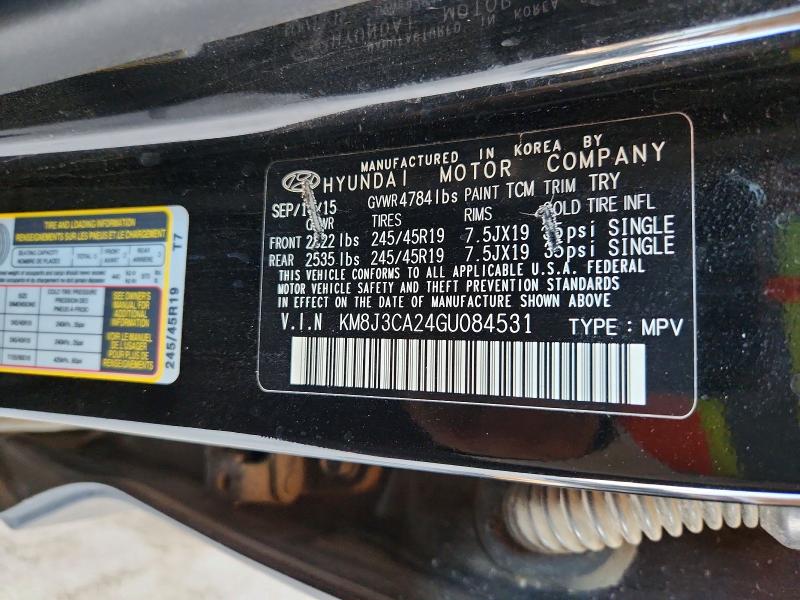 Продаж на аукціоні авто 2016 Hyundai Tucson, vin: KM8J3CA24GU084531, номер лоту: 58269606