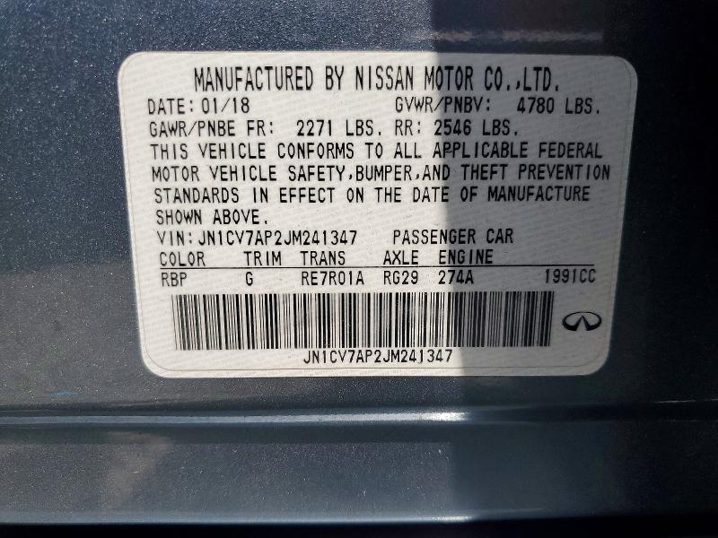 Продажа на аукционе авто 2018 Infiniti Q50, vin: JN1CV7AP2JM241347, номер лота: 55993986