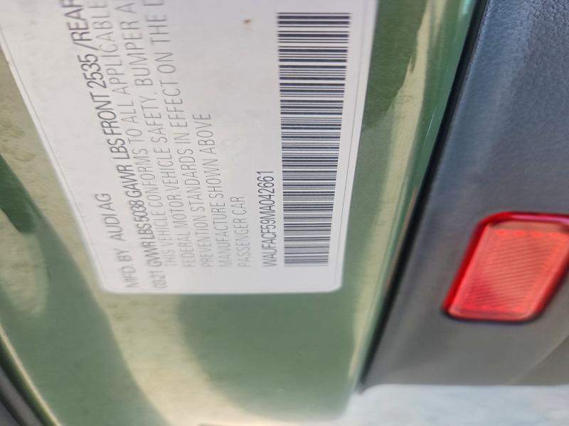 55869226 :رقم المزاد ، WAUFACF59MA042661 vin ، 2021 Audi A5 مزاد بيع