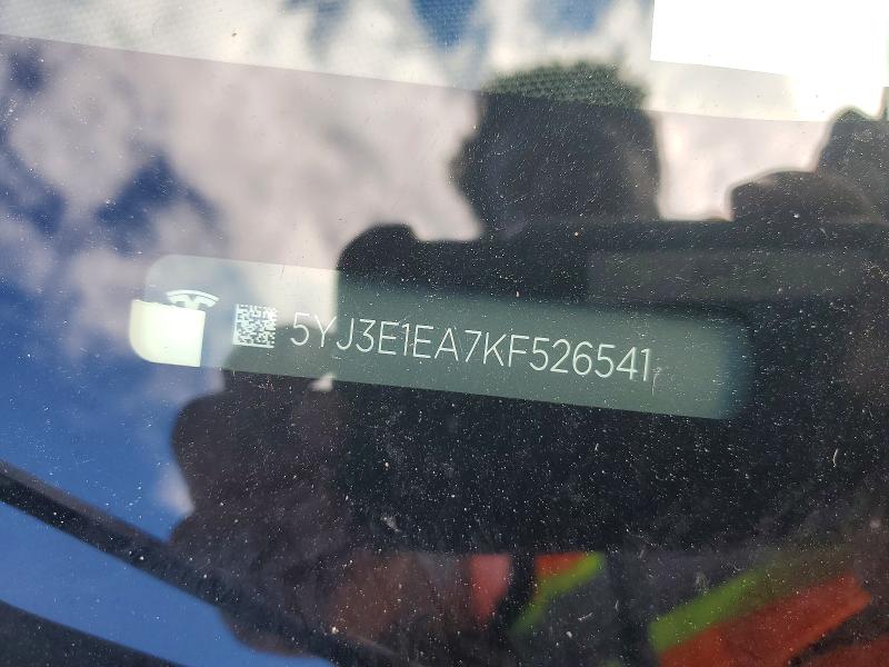 57092036 :رقم المزاد ، 5YJ3E1EA7KF526541 vin ، 2019 Tesla Model 3 مزاد بيع