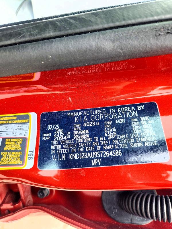 59151746 :رقم المزاد ، KNDJ23AU9S7264586 vin ، 2025 Kia Soul مزاد بيع