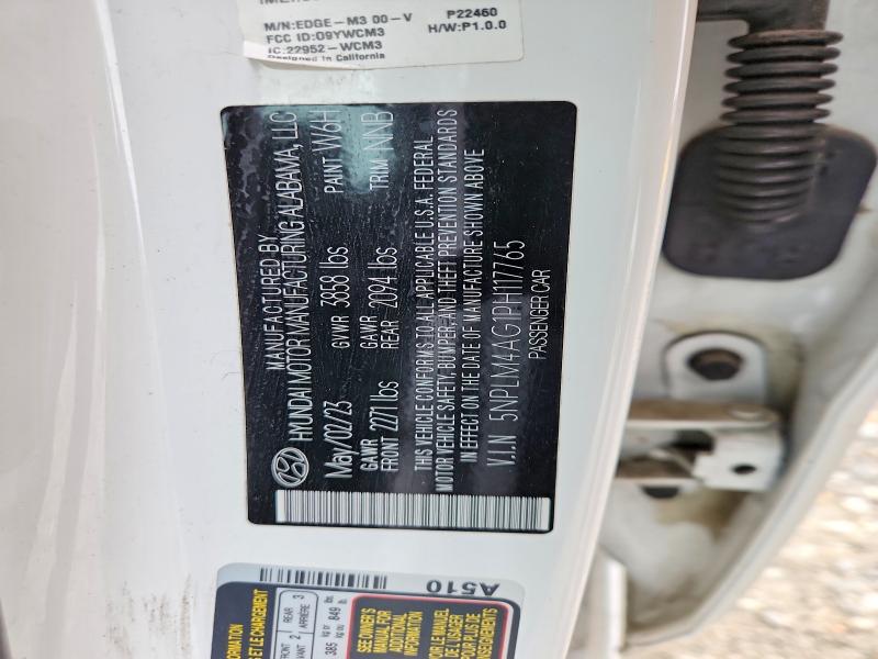 2023 Hyundai Elantra მანქანა იყიდება აუქციონზე, vin: 5NPLM4AG1PH117765, აუქციონის ნომერი: 58223136