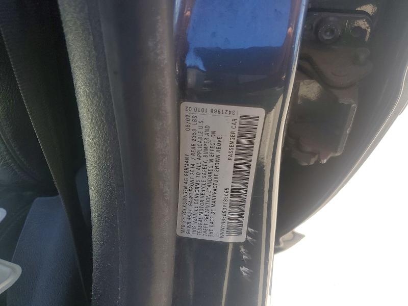 58965976 :رقم المزاد ، WVWTH63B53P185065 vin ، 2003 Volkswagen Passat مزاد بيع