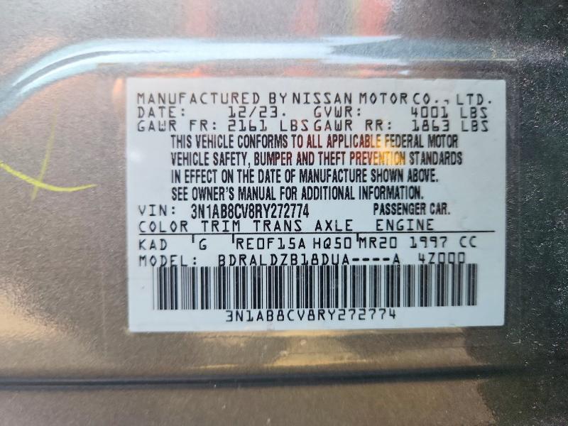 Aukcja sprzedaży 2024 Nissan Sentra, vin: 3N1AB8CV8RY272774, numer aukcji: 76293125