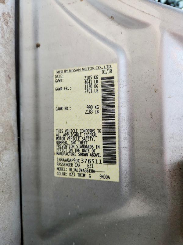 Aukcja sprzedaży 2018 Nissan Maxima, vin: 1N4AA6AP9JC376511, numer aukcji: 56100506