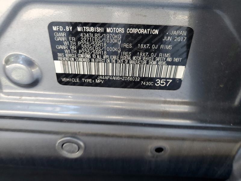 57265776 :رقم المزاد ، JA4AP4AW6HZ066032 vin ، 2017 Mitsubishi Outlander Sport مزاد بيع