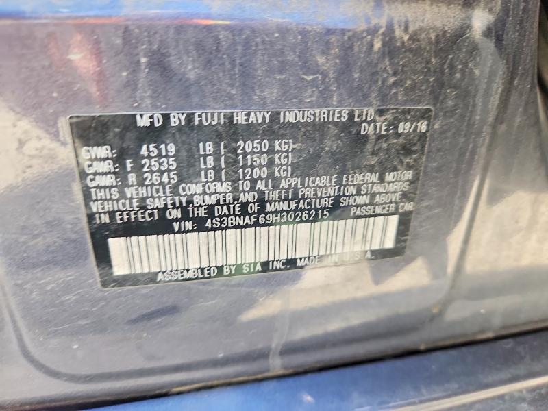2017 Subaru Legacy მანქანა იყიდება აუქციონზე, vin: 4S3BNAF69H3026215, აუქციონის ნომერი: 55988426