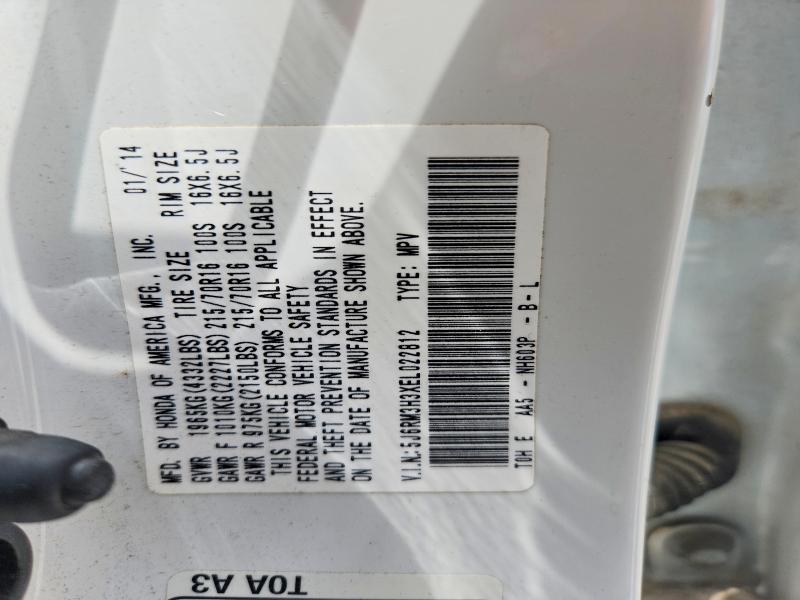 57063686 :رقم المزاد ، 5J6RM3H3XEL022812 vin ، 2014 Honda Cr-v مزاد بيع