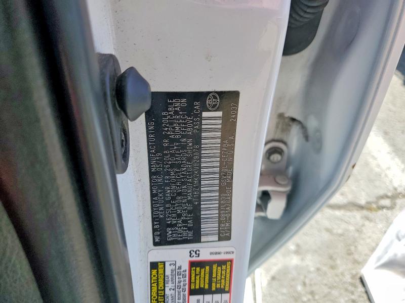 Aukcja sprzedaży 2019 Toyota Camry, vin: 4T1BZ1HK2KU029078, numer aukcji: 56469196