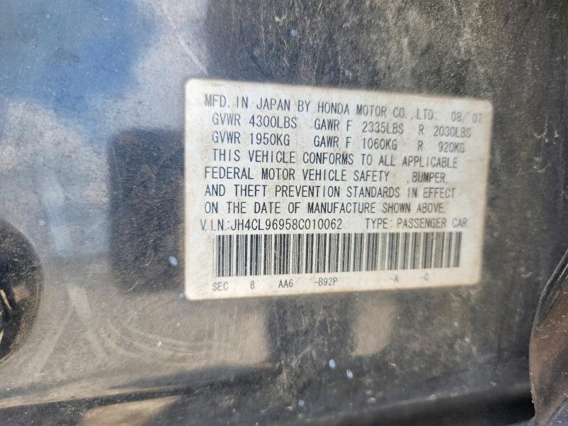 57668936 :رقم المزاد ، JH4CL96958C010062 vin ، 2008 Acura Tsx مزاد بيع