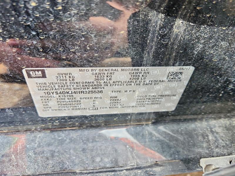 Aukcja sprzedaży 2017 Cadillac Escalade, vin: 1GYS4DKJ4HR325536, numer aukcji: 56771936