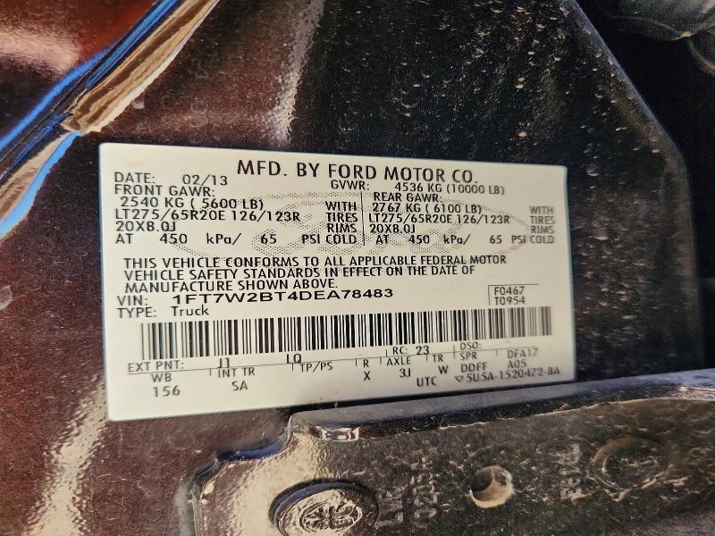 Aukcja sprzedaży 2013 Ford F250, vin: 1FT7W2BT4DEA78483, numer aukcji: 57337376