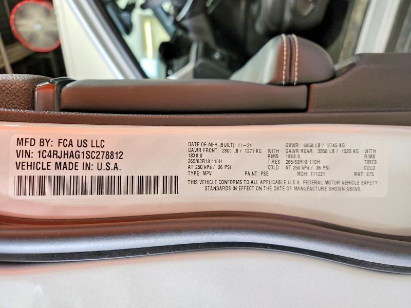 57275006 :رقم المزاد ، 1C4RJHAG1SC278812 vin ، 2025 Jeep Grand Cheroke مزاد بيع