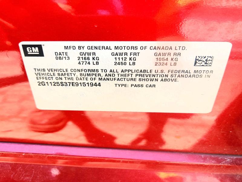 2014 Chevrolet Impala მანქანა იყიდება აუქციონზე, vin: 2G1125S37E9151944, აუქციონის ნომერი: 55124536