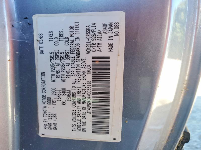 Aukcja sprzedaży 1998 Toyota T100, vin: JT4UN24D4W0055118, numer aukcji: 57607726